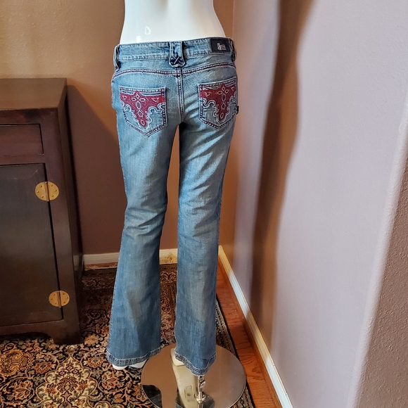 NWT ANTIK Denim Eva bootcut red stitch jeans 26 - Picture 1 of 5